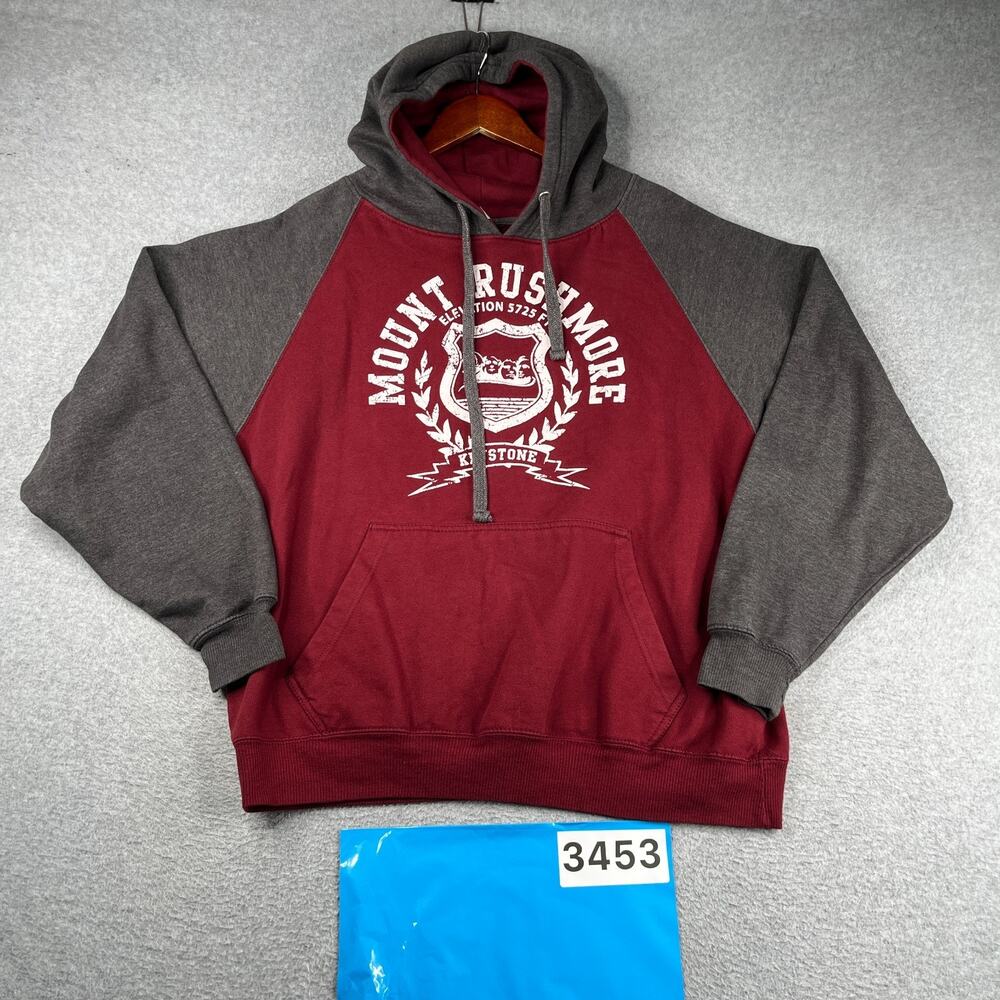 Mount Rushmore Keystone Graphic Print Hoodie Sweatshirt Mens XL